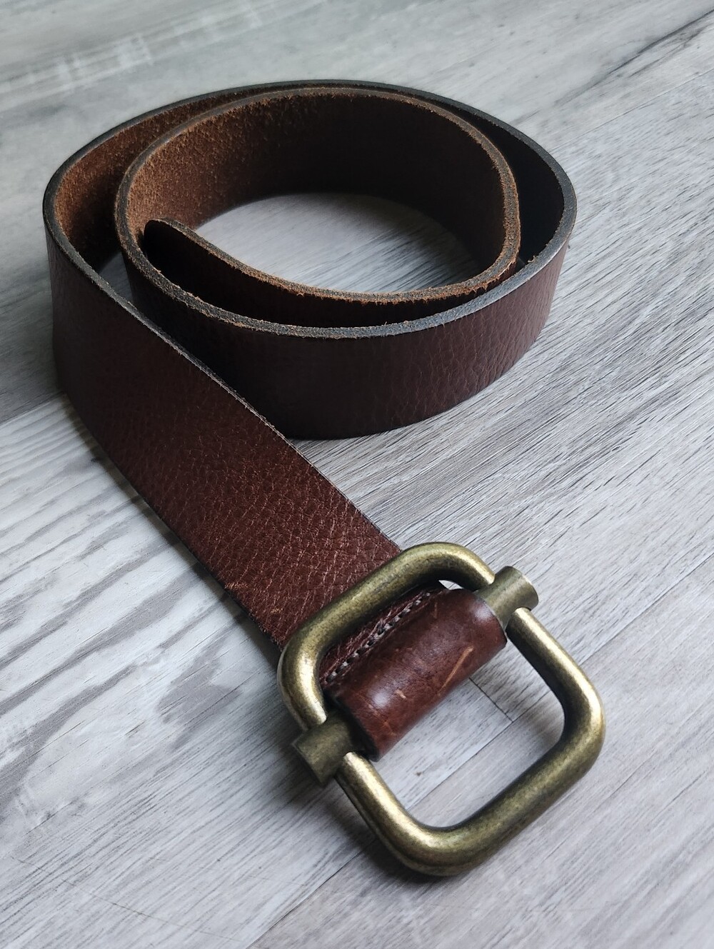 The Limited Brown Italian Leather Belt M Made USA Brass Buckle Like New